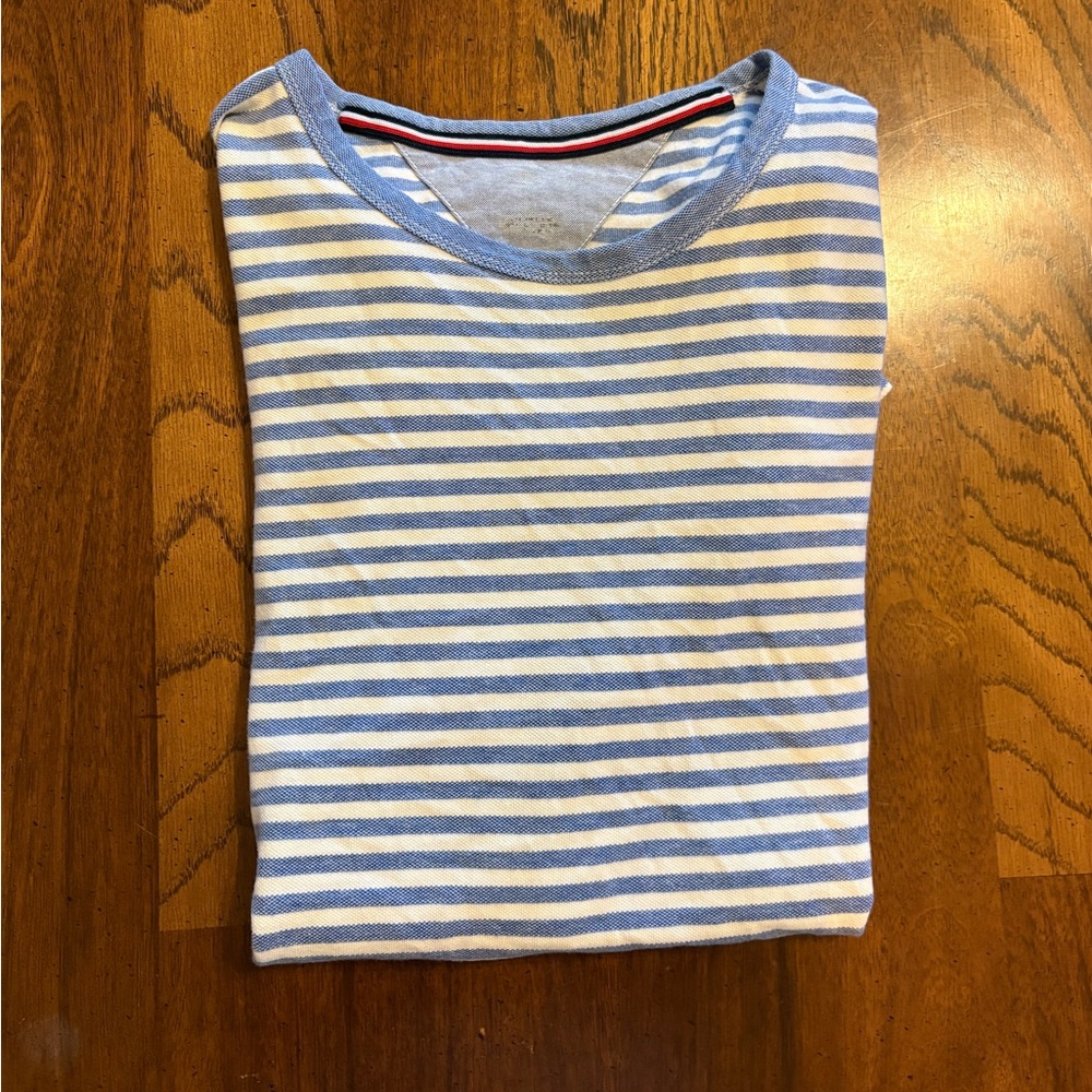 Tommy Hilfiger Blue & White Striped Short Sleeve Tee